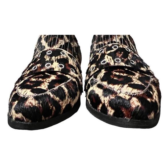 Treasure & Bond Calf Hair Pointed Toe Slip On Loafers SZ 8 Leopard Mob Wife - Picture 6 of 8